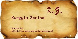 Kurgyis Zerind névjegykártya